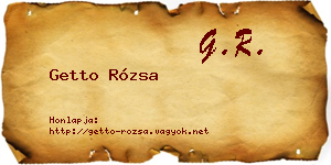 Getto Rózsa névjegykártya