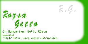 rozsa getto business card